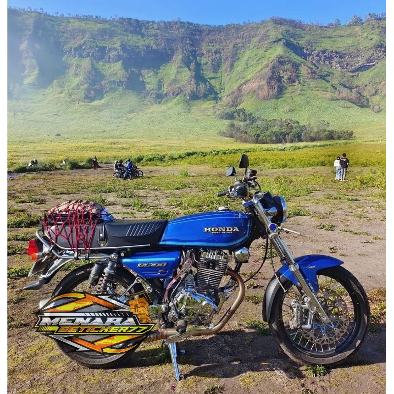 STIKER STRIPING HONDA GL 100 BIRU TRANSPARAN