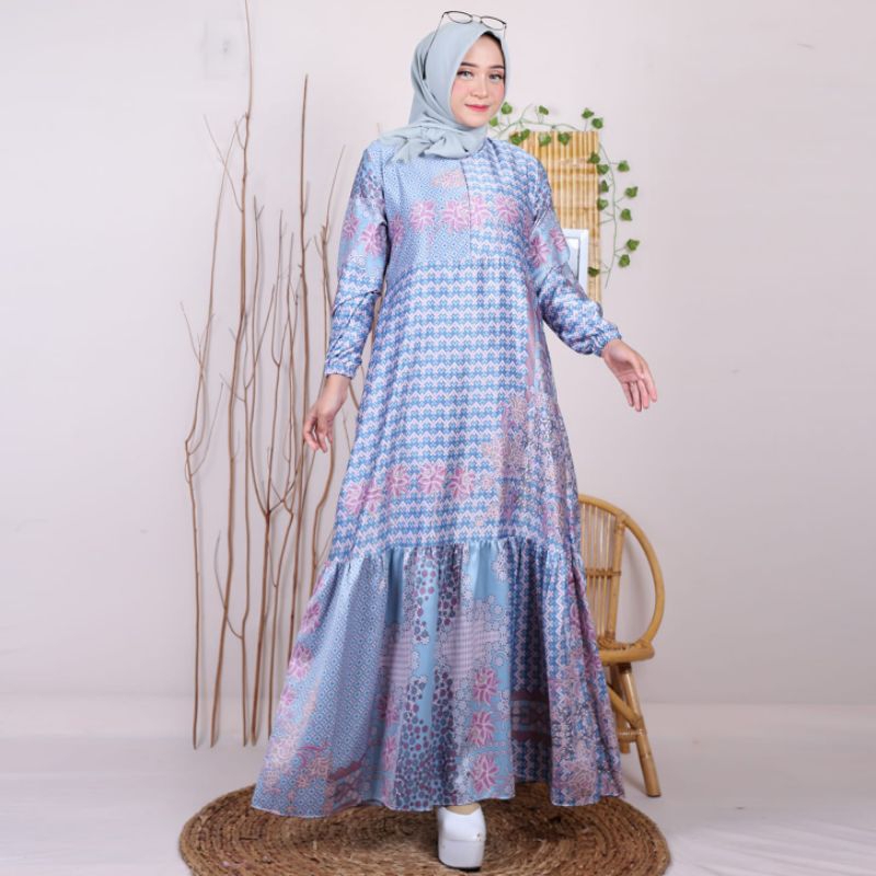 "Hot Promo" NASYIFA AIRA Amelia Pakaian Muslim Wanita Dress Gamis Rempel Bitu Diyor Silky Premium Ke