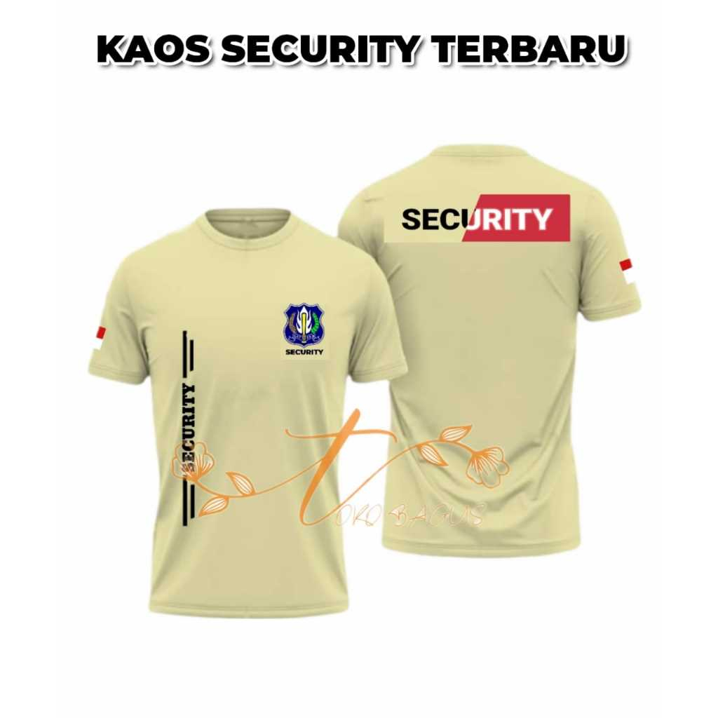 GROSIR KAOS SATPAM CREM/BAJU SATPAM PENDEK/KAOS SECURITY TERBARU
