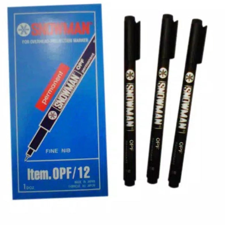 

KILAT Pulpen Snowman OPF12 OHP Fine Nib Black Permanen Per Pcs