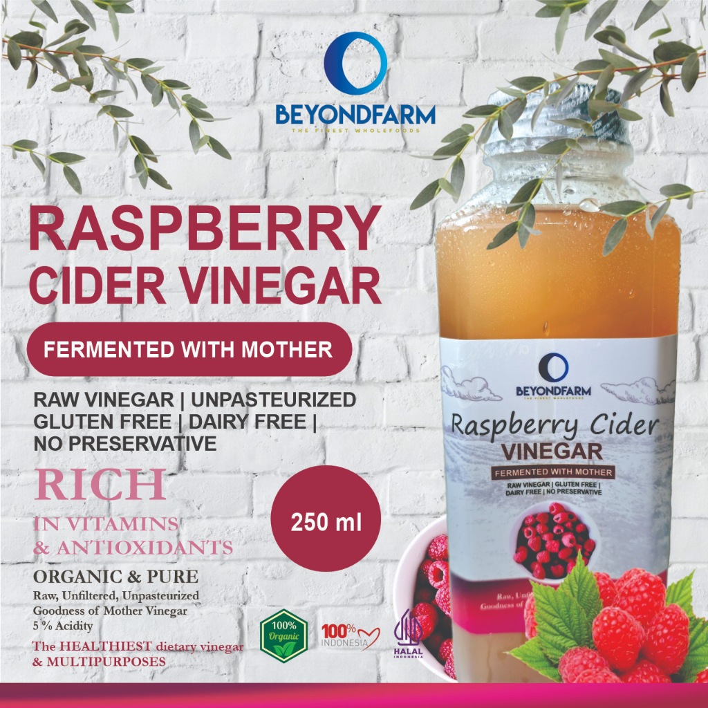 

BEYONDFARM Cuka Raspberry 250 ml dengan Endapan Mother Probiotik / Raspberry Cider Vinegar Bragg