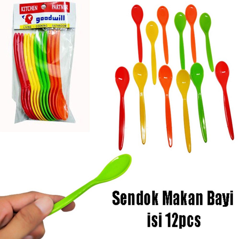 MURAH MERIAH Sendok Makan Plastik Mini Warna  Sendok Makan Bayi