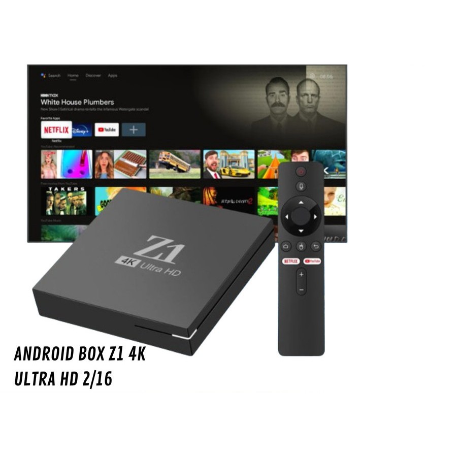 Bisa Netflix TV Android TV Box Z1 2GB/16GB 4K HDR Voice Wifi 5G Smart TV Box STB 2/16 GB STB Remote 