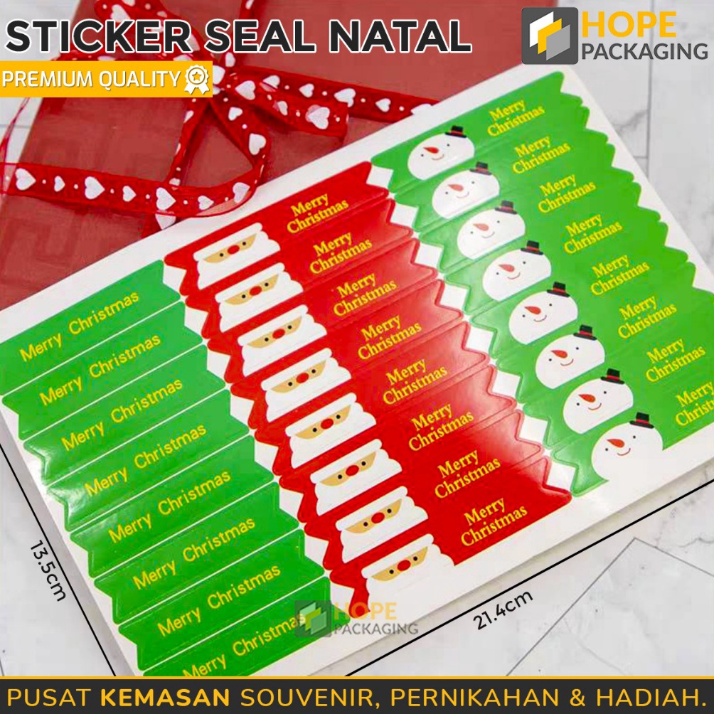 

LIMITLESS 1 lembar isi 24 pcs sticker Stiker Seal Natal Stiker Box Natal Stiker Segel Natal Christmas Sticker Xmas Kue Toples Stiker Kotak Hampers Belt Toples