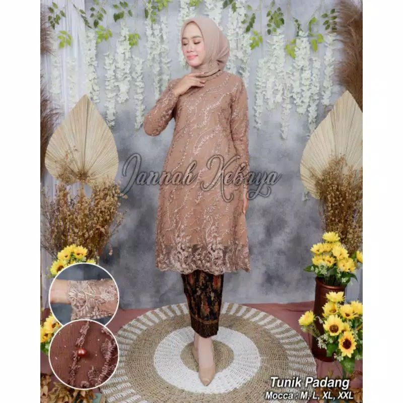 (REALPICT) KEBAYA TUNIK TULLE - KEBAYA MODERN - KEBAYA BROKAT - TUNIK BROKAT - SET KEBAYA TUNIK TULL