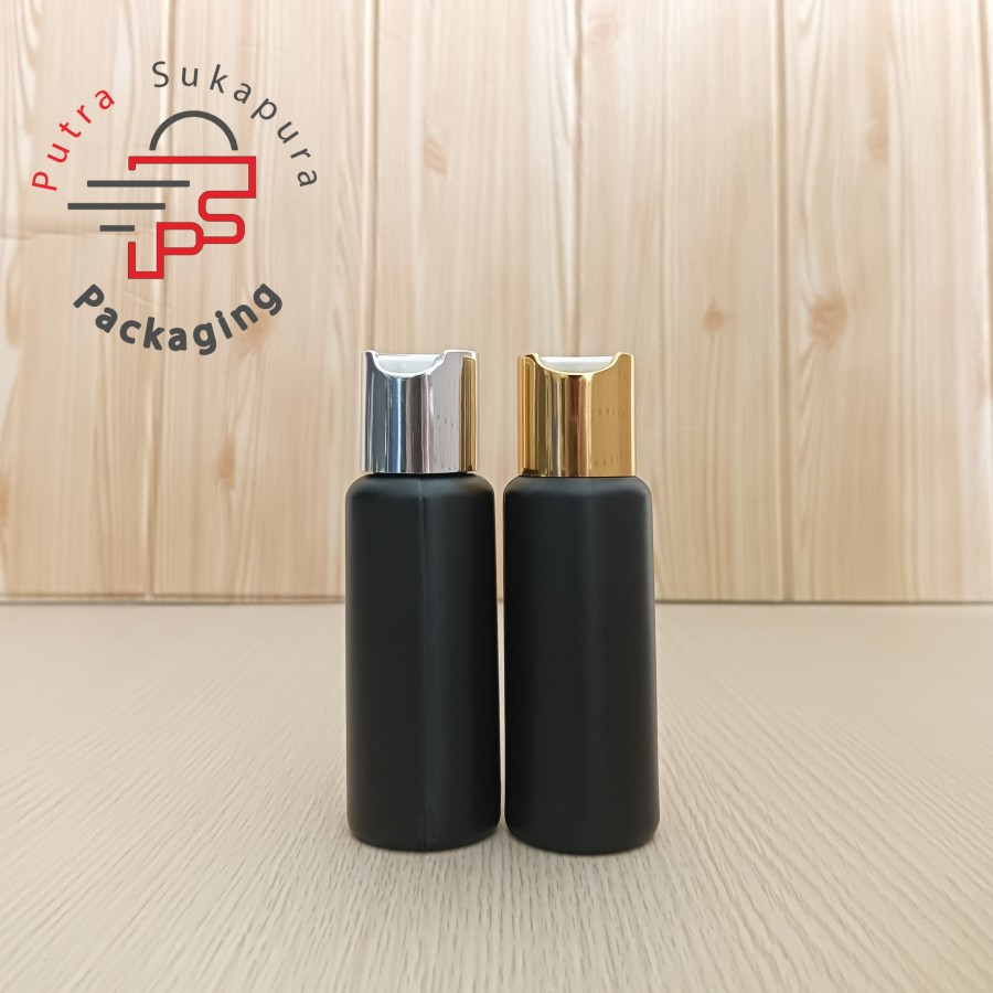 Botol disctop 60ml hdpe hitam/botol presstop 60ml/disctop alumunium