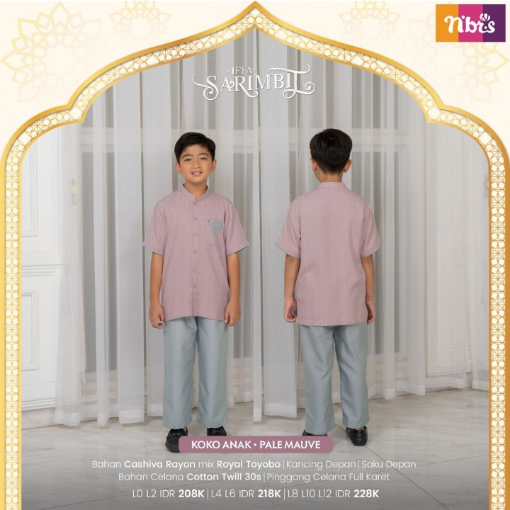 NIBRAS | Promo Cuci Gudang Koko Set Celana Anak IFFA by Nibras | Warna Pale Mauve | Diskon Besar, Sa