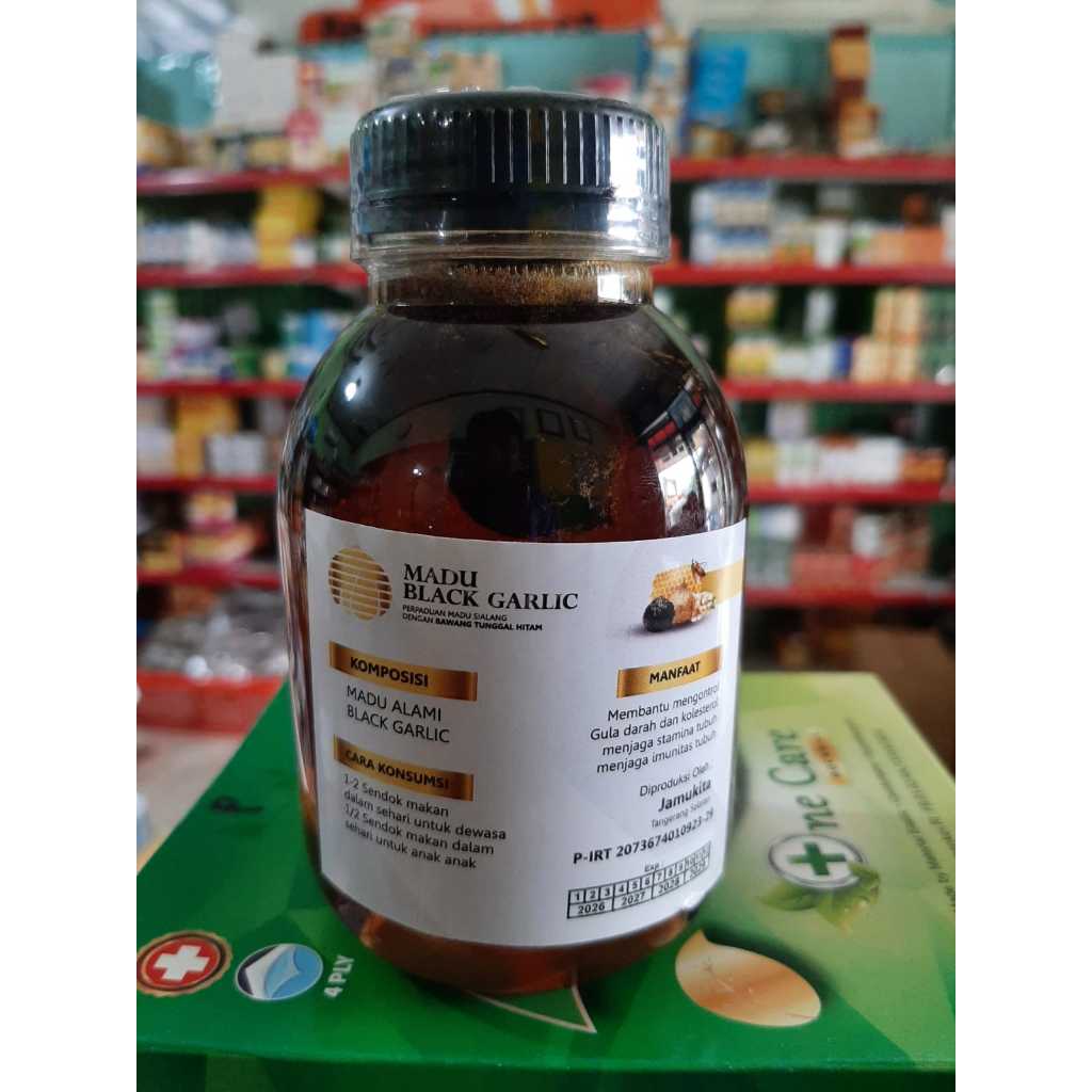 

Madu Black Garlic isi 350gr jamukita plus bawang tunggal hitam asli