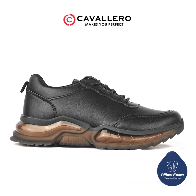 Sepatu Pria Casual Sneakers Cavallero Yannick Black