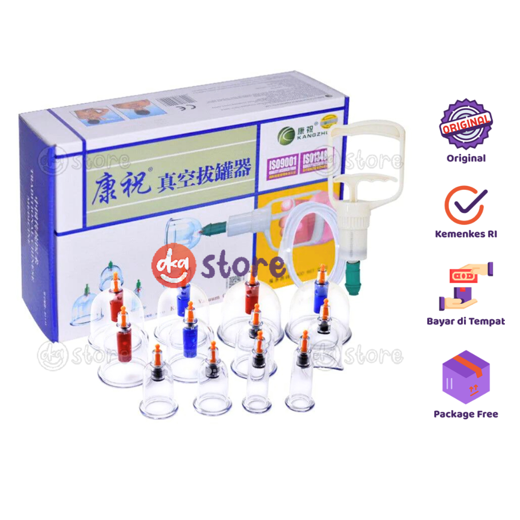 Alat Bekam Kangzhu Satu Set isi 6 12 24 Cup / Vacuum Cupping Kit / Kop Angin Akupuntur Terapi Pijat