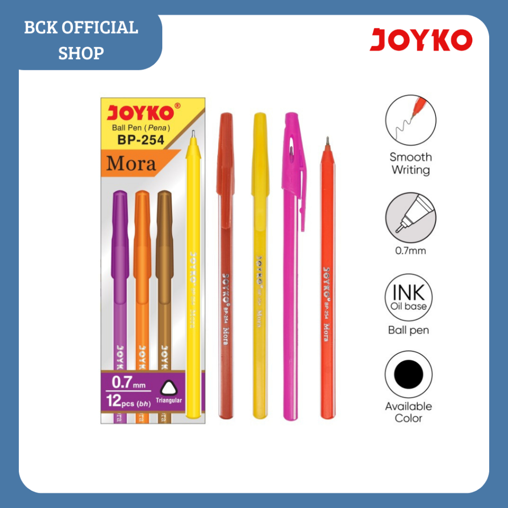 

Ball Pen BP-254 Mora Joyko / Pulpen 0.7 mm - Hitam (PCS)