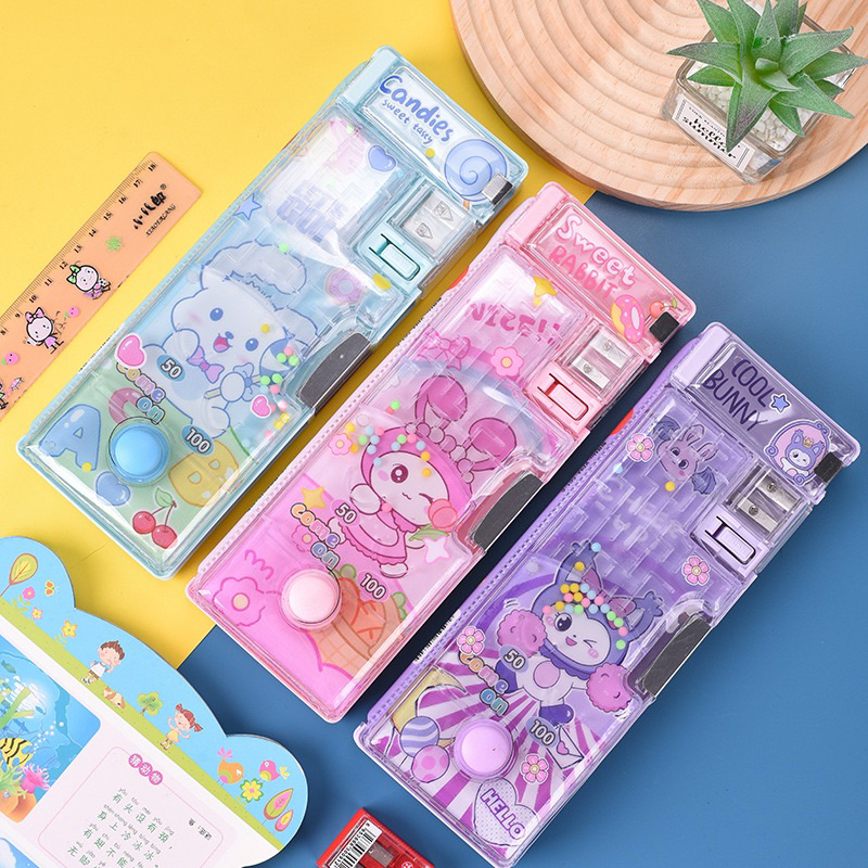 

NEW Pensil Case Unicorn , Astronot , Underwater Sea with Game / Kotak Pensil Magnet Pencet Air / Pensil Case Astronout Mewah Water Ball