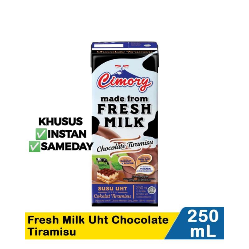 

Susu Cimory UHT Freshmilk 250 ml Tiramisu INSTAN SAMEDAY
