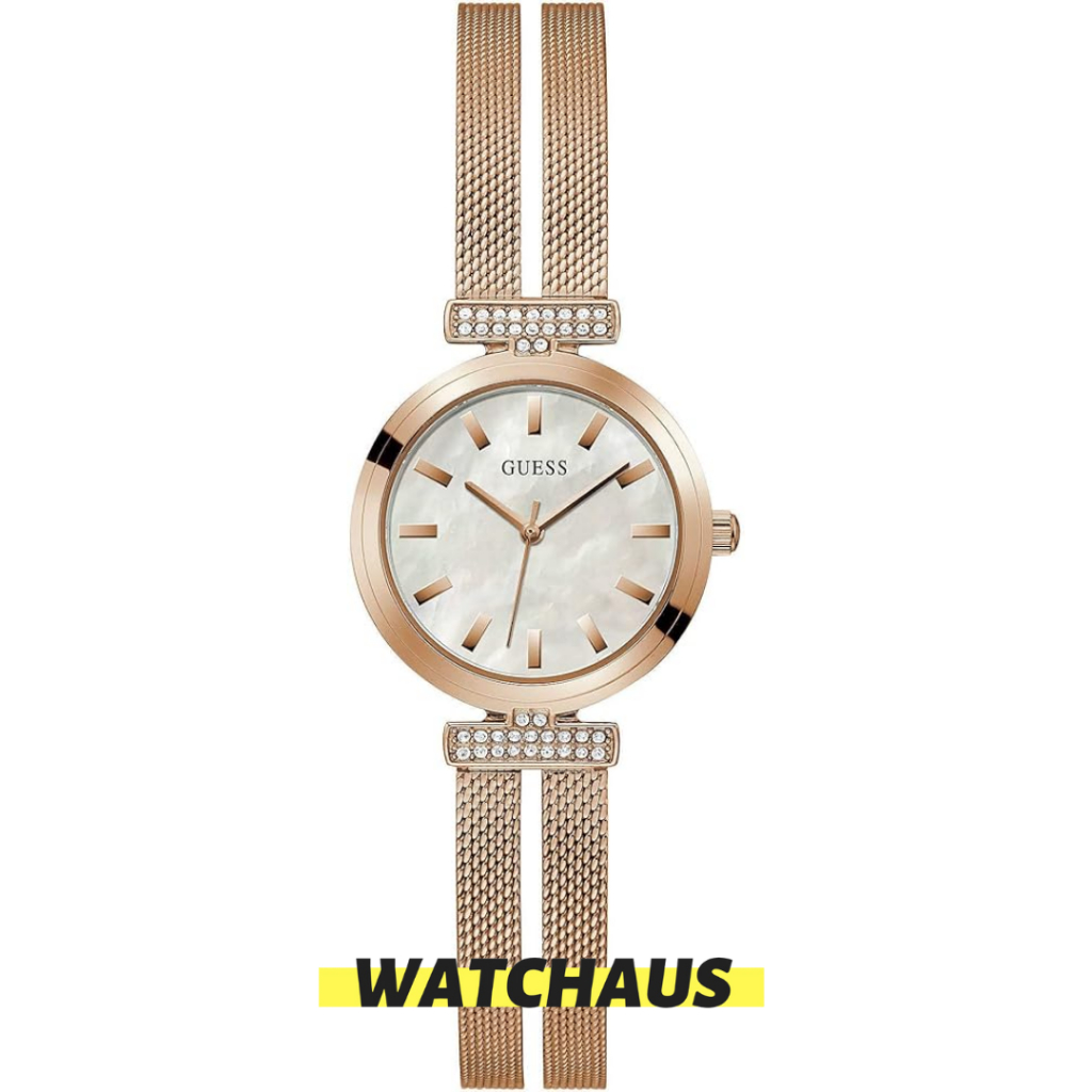 JAM TANGAN WANITA GUESS ARRAY GW0471L3 GW0471 L3 ANALOG MOTHER OF PEARLS ROSEGOLD STAINLESS STRAP