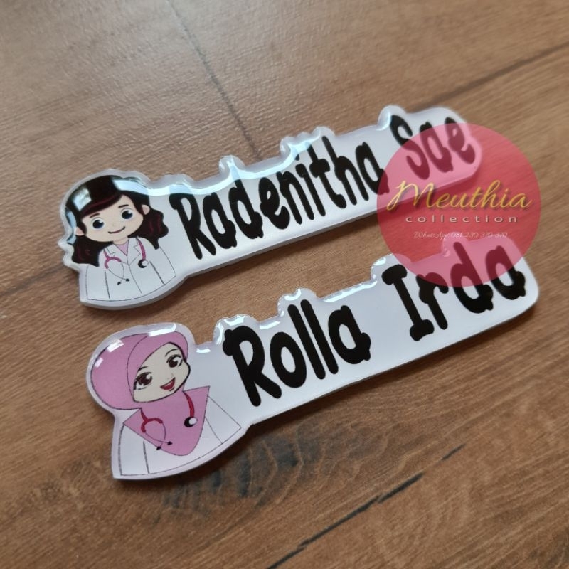 

Papan Nama Nametag Nakes Perawat Bidan Dokter
