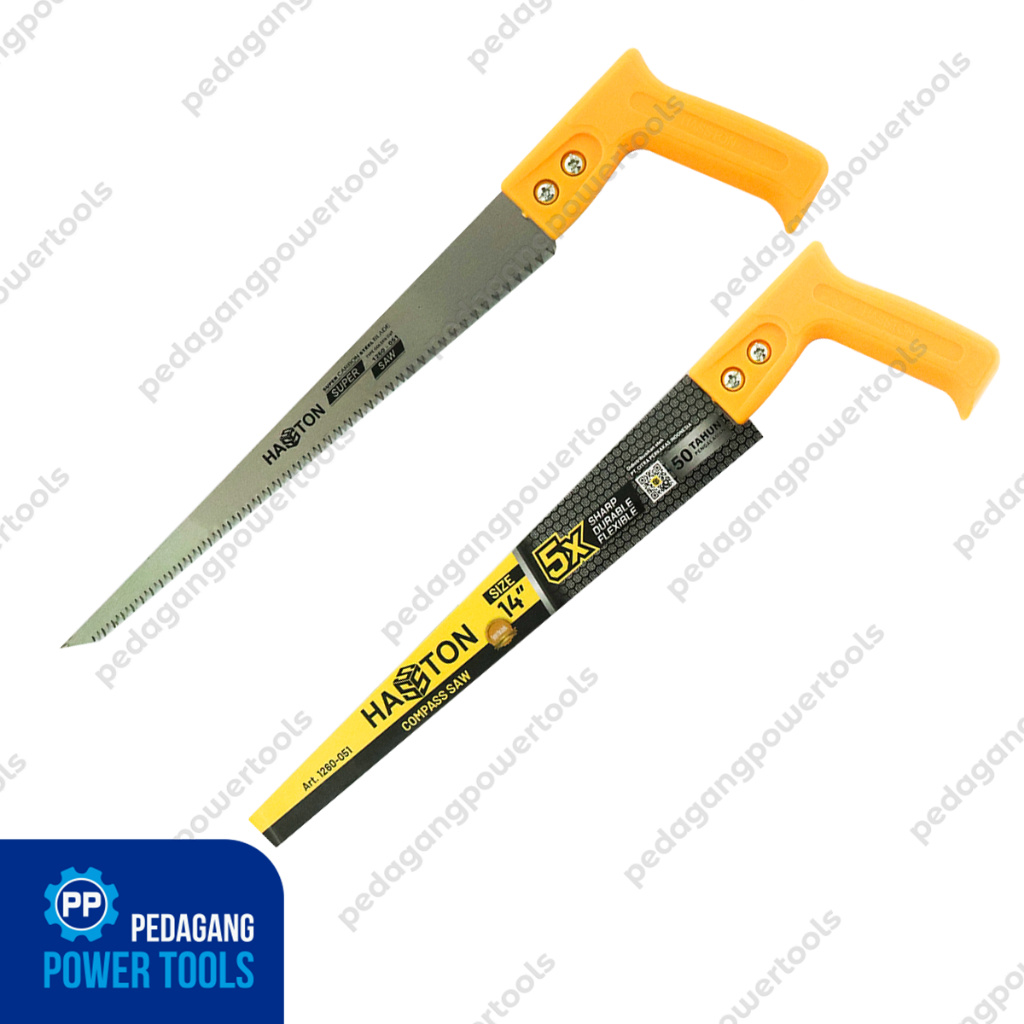 HASSTON 1260-051 Gergaji Kayu Lancip 14" Kikir Mesin Kompas Gorok Dahan Runcing Kopi Pruning Saw