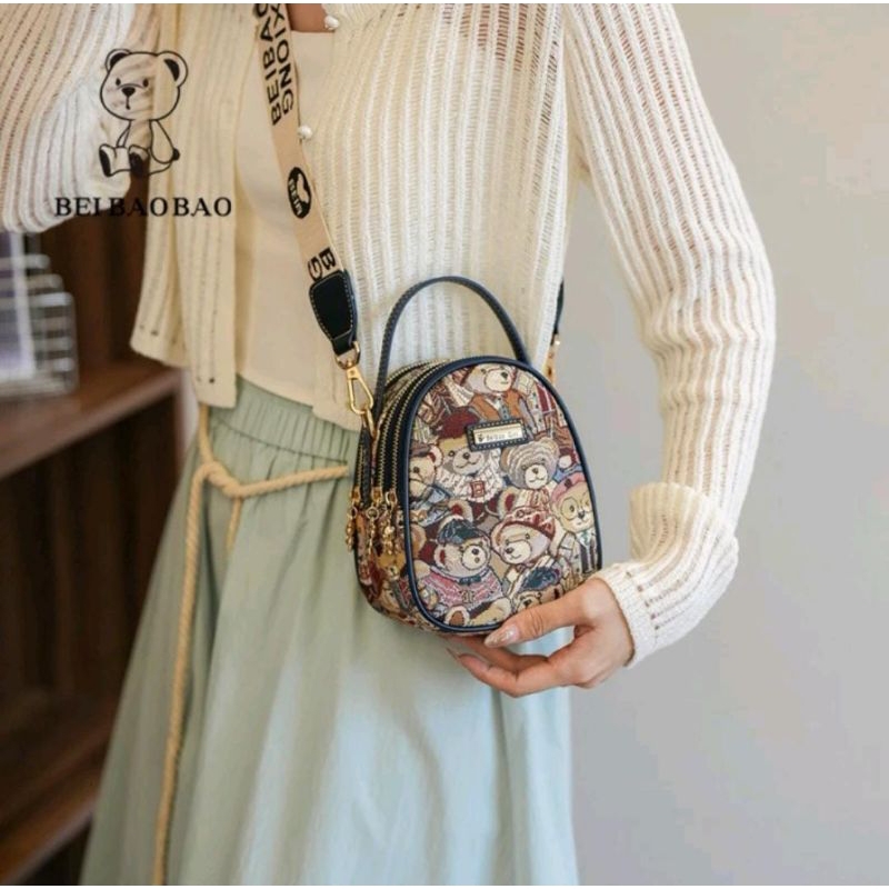 TAS SELEMPANG PITON BEAR / FASHION BAG BEIBAOBAO 8241