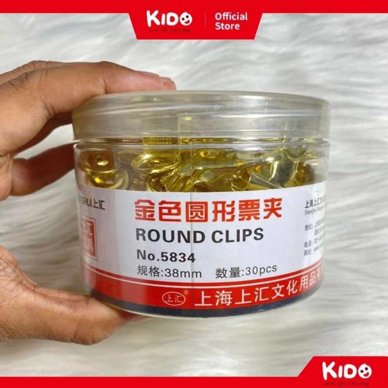 

Bulldog Clips Gold / Round Clips Ekor Panjang / Penjepit Kertas Serbaguna - 5834