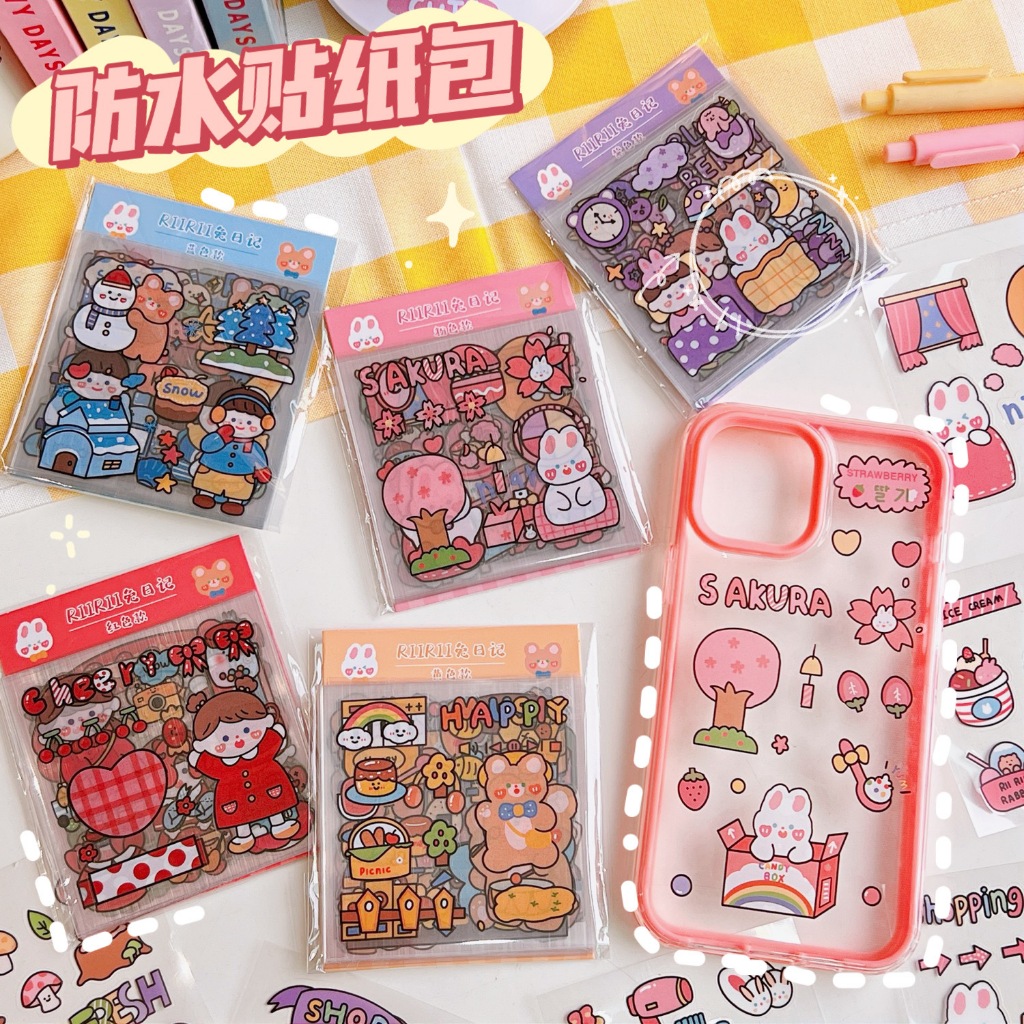 

BeeWell 20 Lembar Stiker Sticker Lucu Motif Bear Kelinci Untuk Dekorasi Journaling Stiker DIY