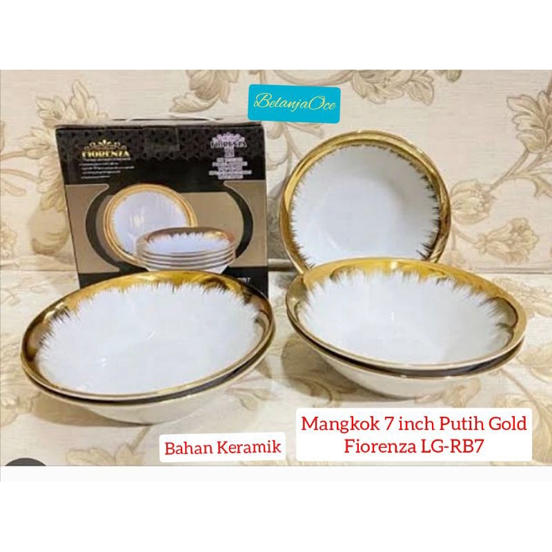 Mangkok Keramik FIORENZA 7 inch (6 Pcs) / Mangkok Tekwan Bakso