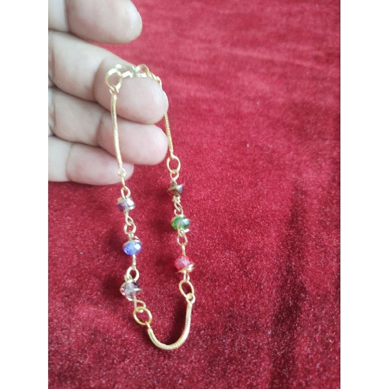 gelang tangan belut mainan kristal, gelang tangan titanium, gelang tangan kristal, gelang tangan mai