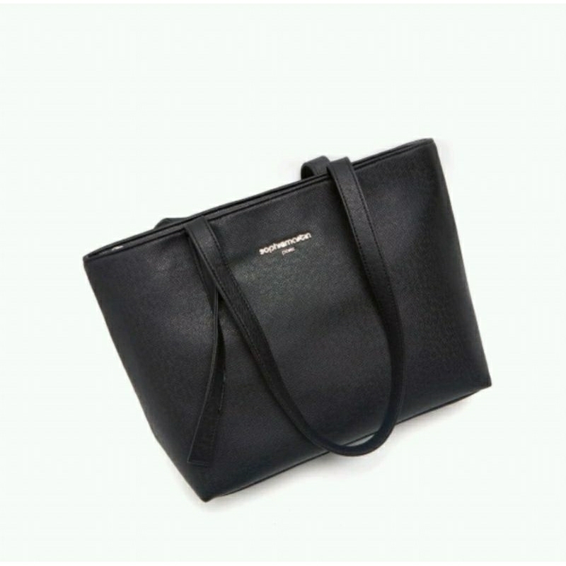 TAS BRENITTA BLACK TOTE BAG SOPHIE MARTIN PARIS PROMO SHOULDER WANITA SIMPEL