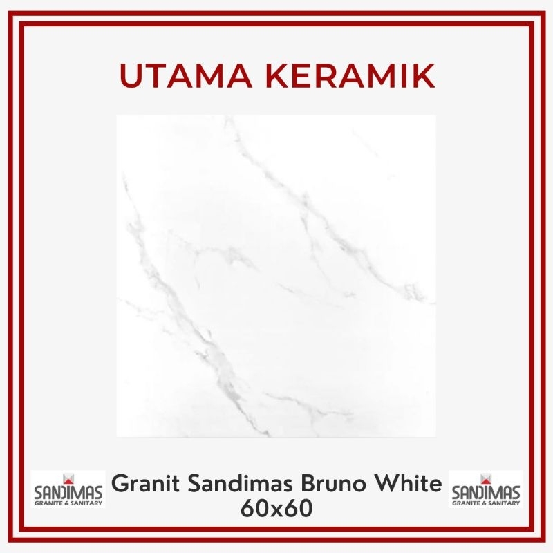 Granit Sandimas Bruno White Glossy 60x60 - Granit Lantai