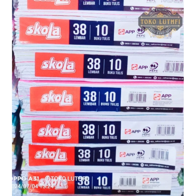 

BUKU SKOLA 38 LEMBAR 1 PACK ( ISI 10 BUKU ) PRODUK SIDU SINAR APP