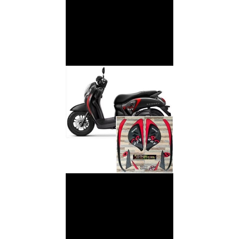 STRIPING SCOOPY NEW HITAM 2022 ORIGINAL