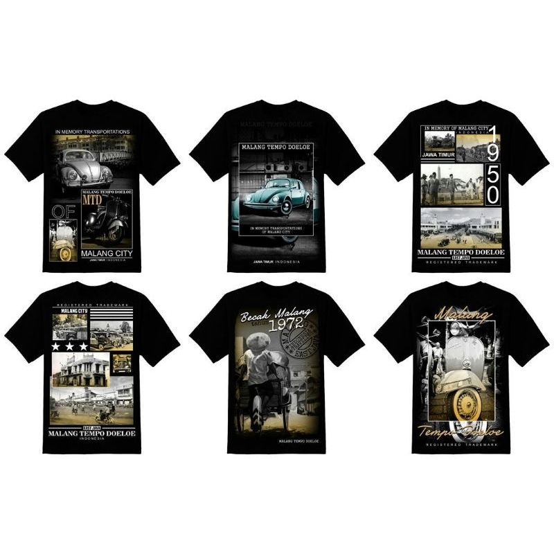 Kaos Malang Tempo Dulu / Oleh Oleh Malang / Kaos Khas Malang / Kaos Oleh Oleh Malang
