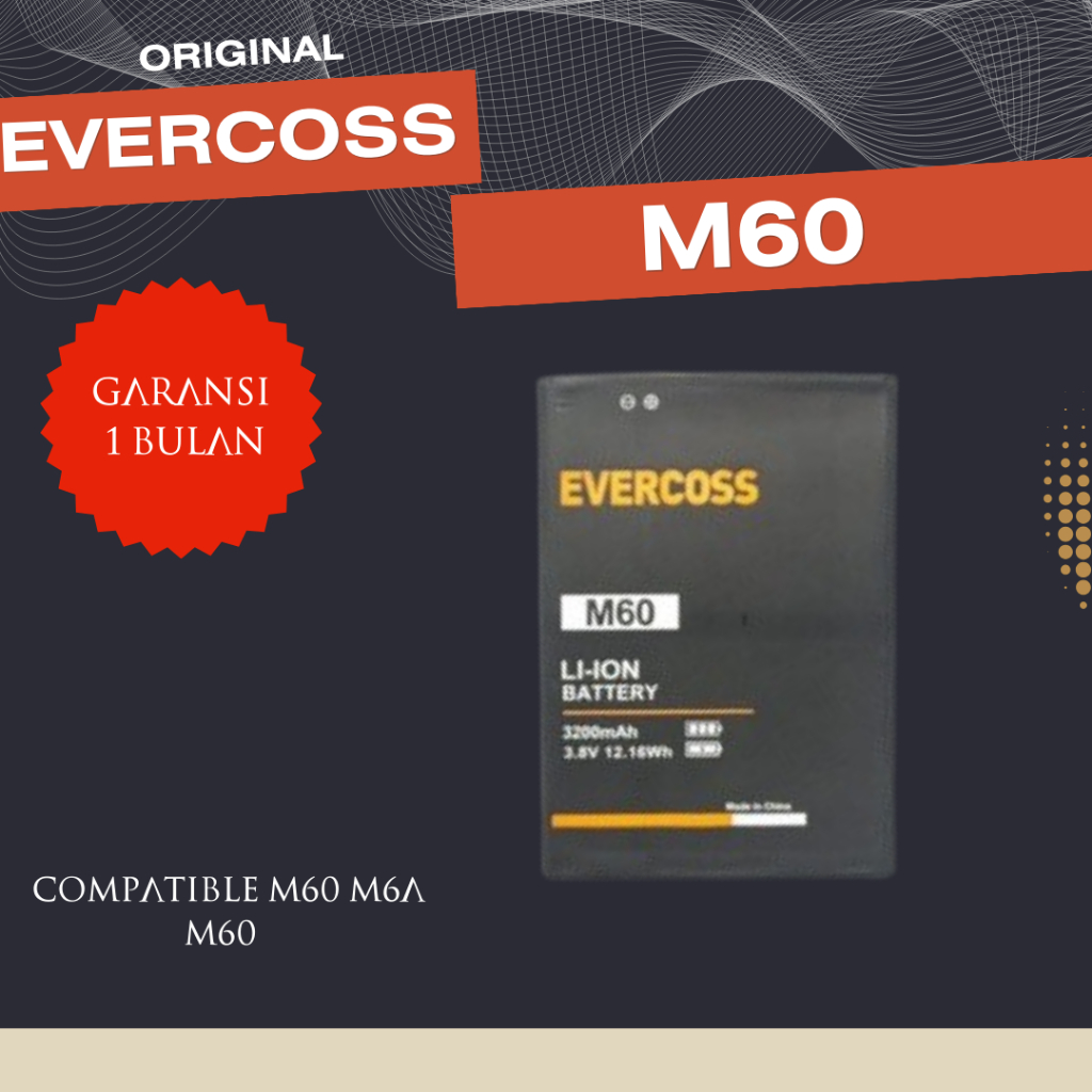 Baterai Evercoss M60 M6A M60 Original  Battery Hp