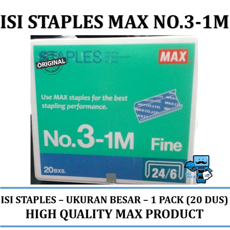 

Isi Staples MAX Besar No.3-1M Isi 20Pcs