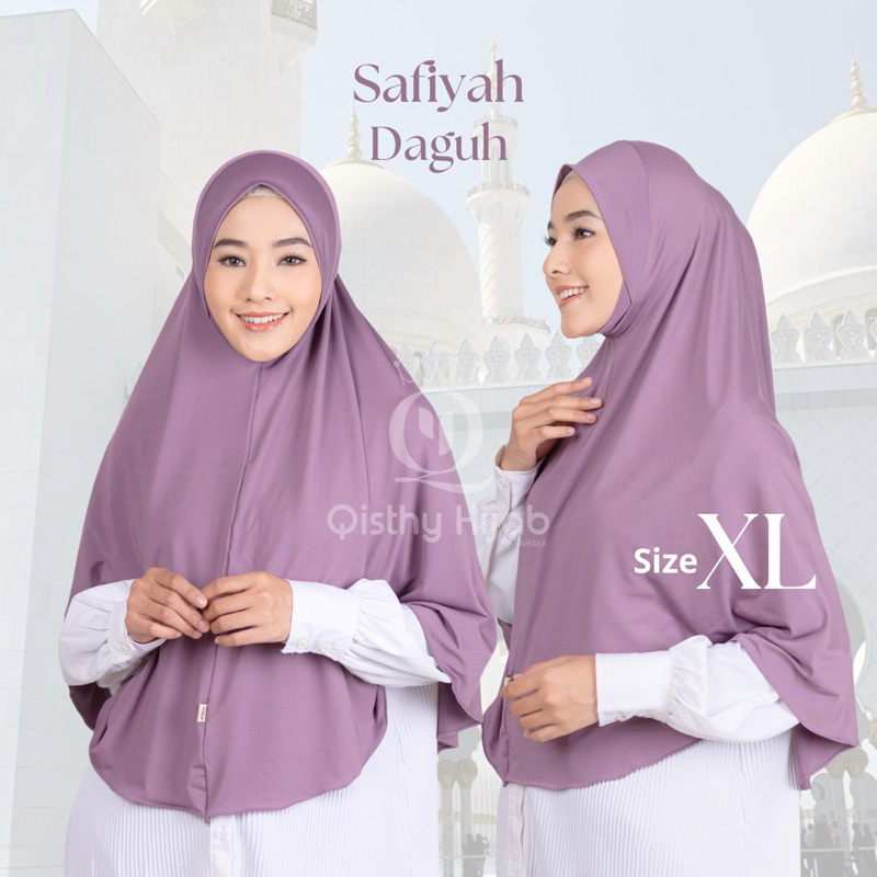 Qisthy Hijab - SAFIYAH HIJAB DAGU Melayu Size XL Jumbo Syar'i Qisthy hijab by Sahala