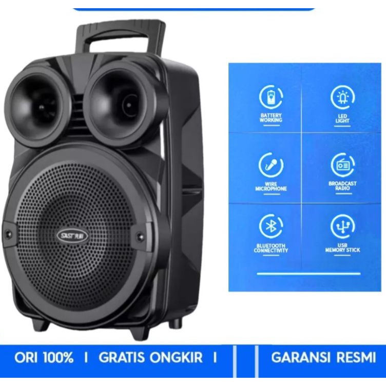 Speaker Bluetooth Karaoke Free Mic 65inch Fleco F3381 Salon Aktif Portable Radio Fm Mp3 Super Bass S
