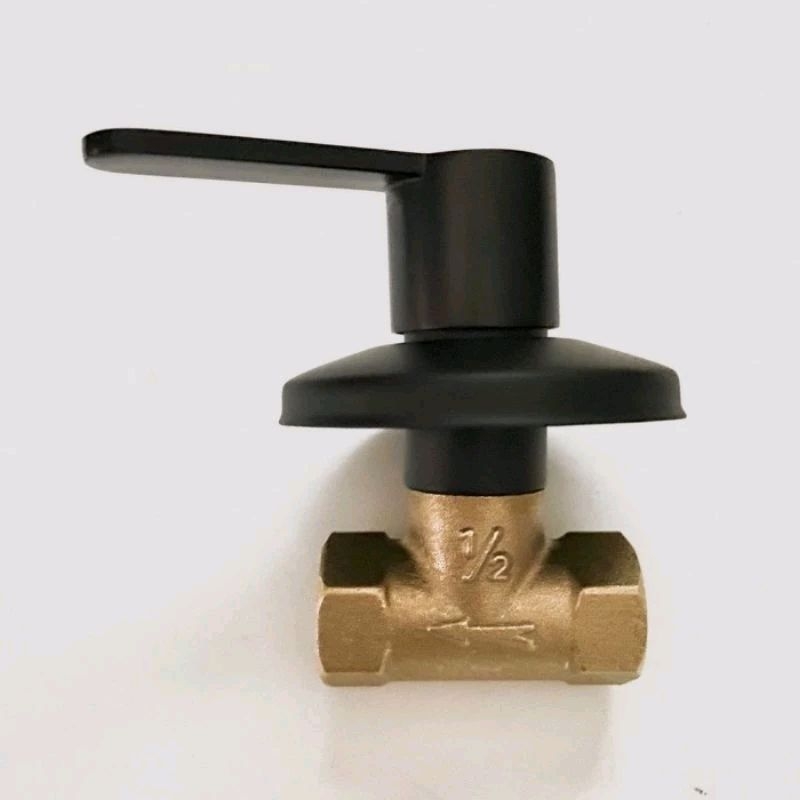 stop kran tanam kuningan kombinasi black 1/2 inc / stop kran wall shower 1/2 inc / stop kran shower 