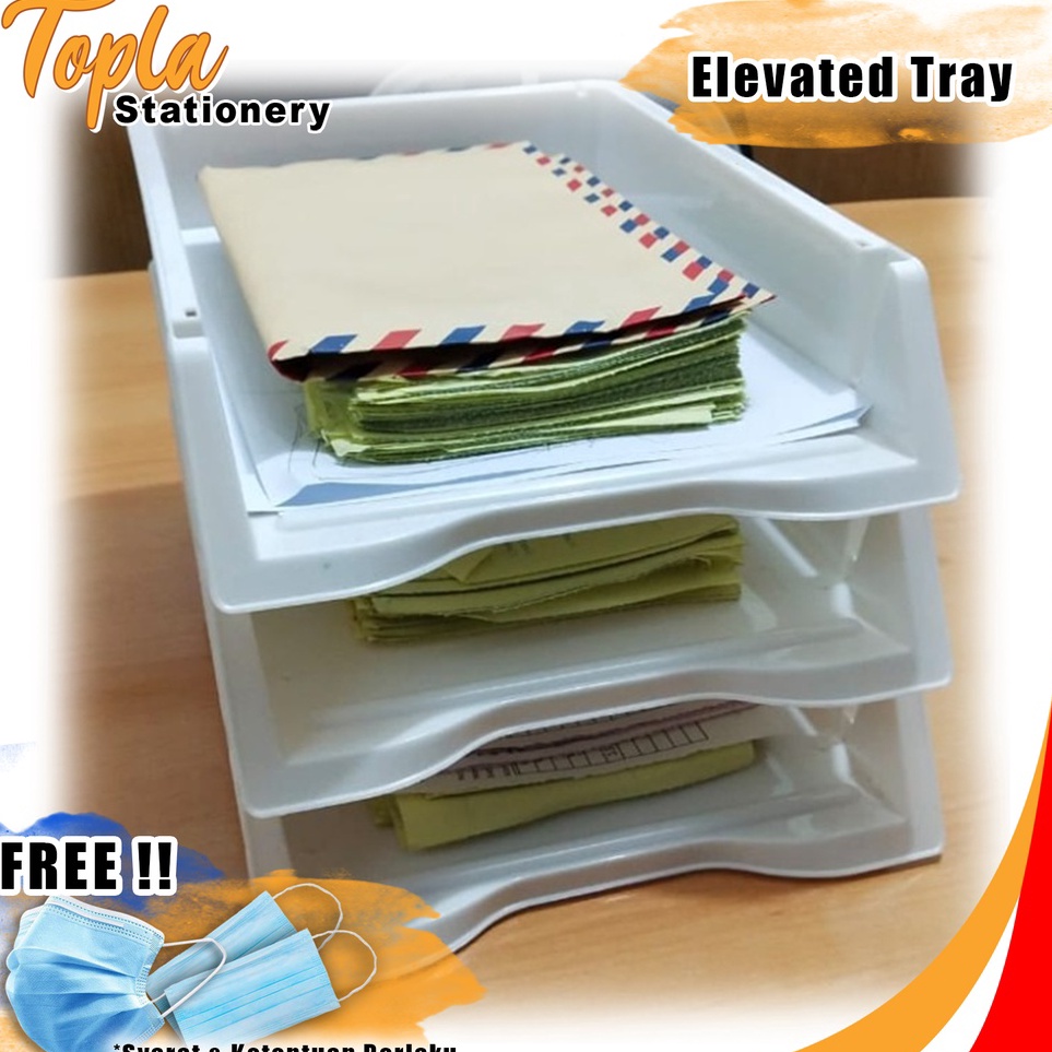 

KODE Y3K2 Rak Kertas Dokumen Meja Elevated Tray Paper Tray F4 Warna Rak Surat Meja 3 Susun Plastik Tempat File Dokumen Kantor Document Letter Organizer