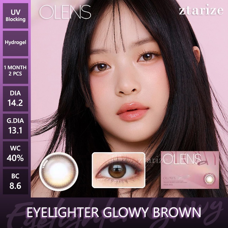 ztarize - Ready Stock - OLENS Eyelighter Glowy Brown 1 Month Soft Contact Lens 1 Pair - OLENS x BLAC