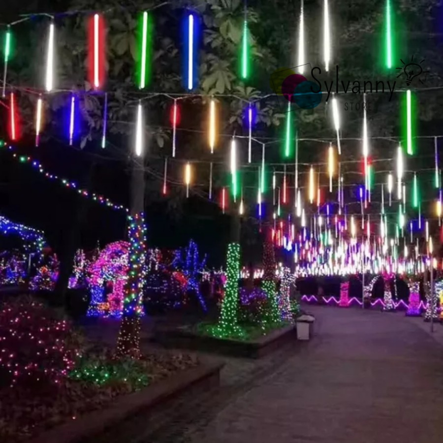 Lampu Meteor LED isi 8 Tabung / LAMPU HIAS LED TABUNG TETES / LAMPU METEOR TETES HIAS