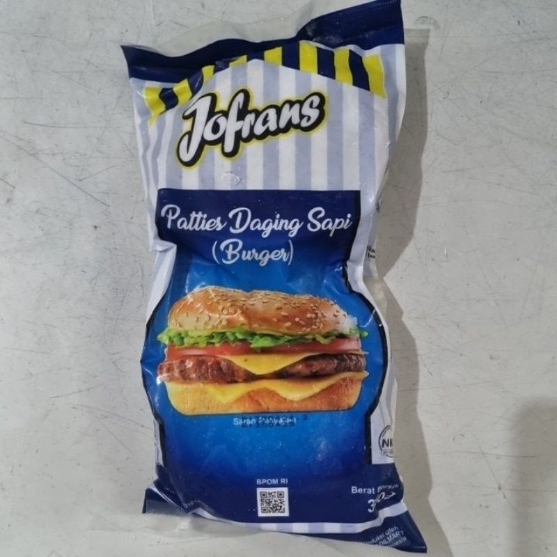 

jofrans patties daging sapi (burger) isi 6 pc