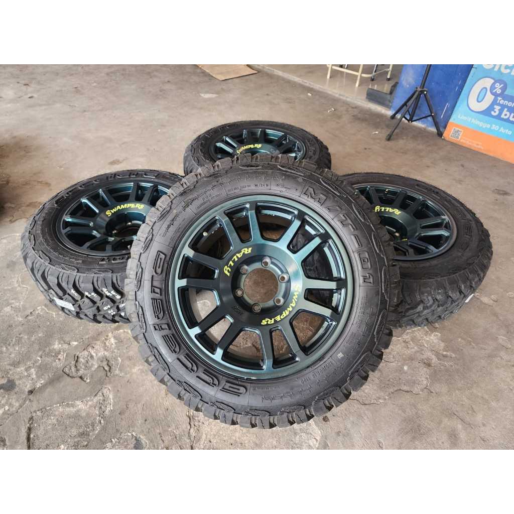 Velg Mobil Bekas Racing Hsr Offroad R18 Pcd 6x139,7 Ban M/T Buat Fortuner Pajero Ford Ranger Dll