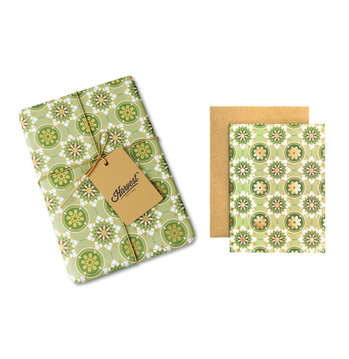 

HEMAT Paket Kertas Kado Kartu Ucapan Idul Fitri Harvest Gift Set Etnik 1