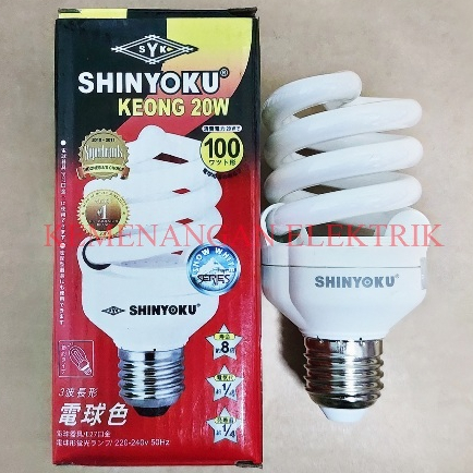 SHINYOKU LAMPU KEONG E27 20W KUNING / LAMPU SPIRAL 20 WATT / LAMPU TORNADO 20WATT ULIR E27