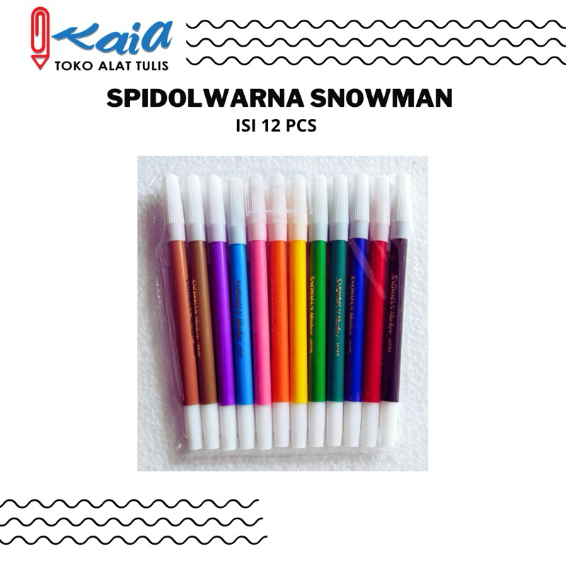 

SPIDOL WARNA SNOWMAN ISI 12 PCS