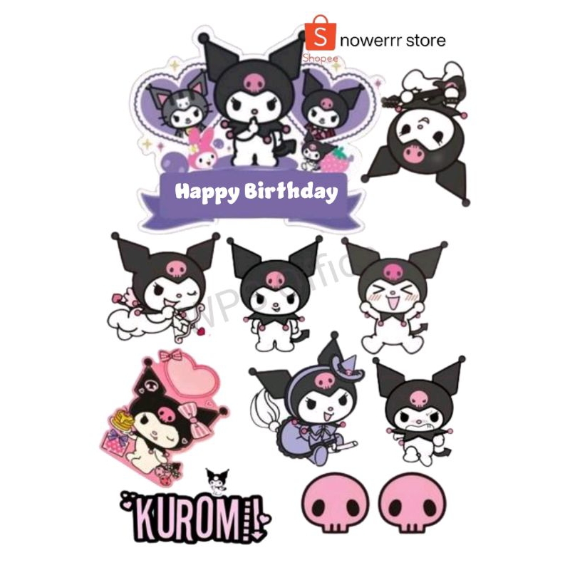 Topper Cake Tema Kuromi Custom/Topper ULTAH Kuromi