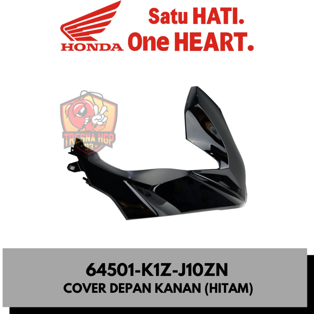 64501-K1Z-J10ZN COVER DEPAN KANAN (HITAM) PCX 160 K1Z ORIGINAL | COVER R FRONT SIDE 64501K1ZJ10ZN