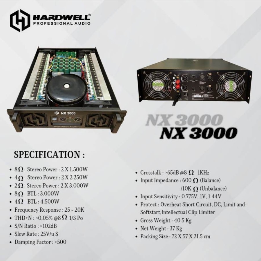 Power Hardwell NX 3000 original/ power amplifier hardwell NX 3000