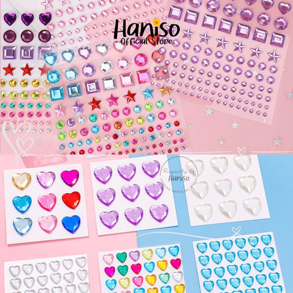 

Face Gems Stiker 3D Love Star Akrilik Kristal Stiker Timbul DIY Eye Makeup