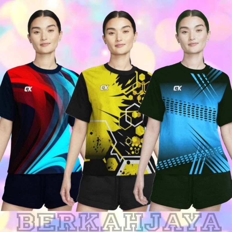 COD Baju Setelan Olahraga Wanita Dewasa Jumbo 1Set Baju Jersey Olahraga Wanita Premium Baju Badminto