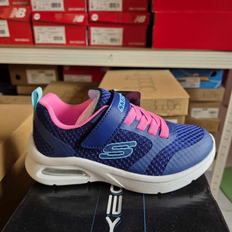 Skechers Sneakers |Sepatu Sekolah Anak Warna Navy (biru tua) Pink|Kids Shoes - Skechers Navy Pink Or