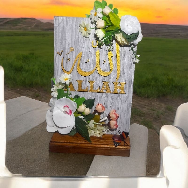 Hiasan meja Full kayu 100% Bisa Custom nama bebas